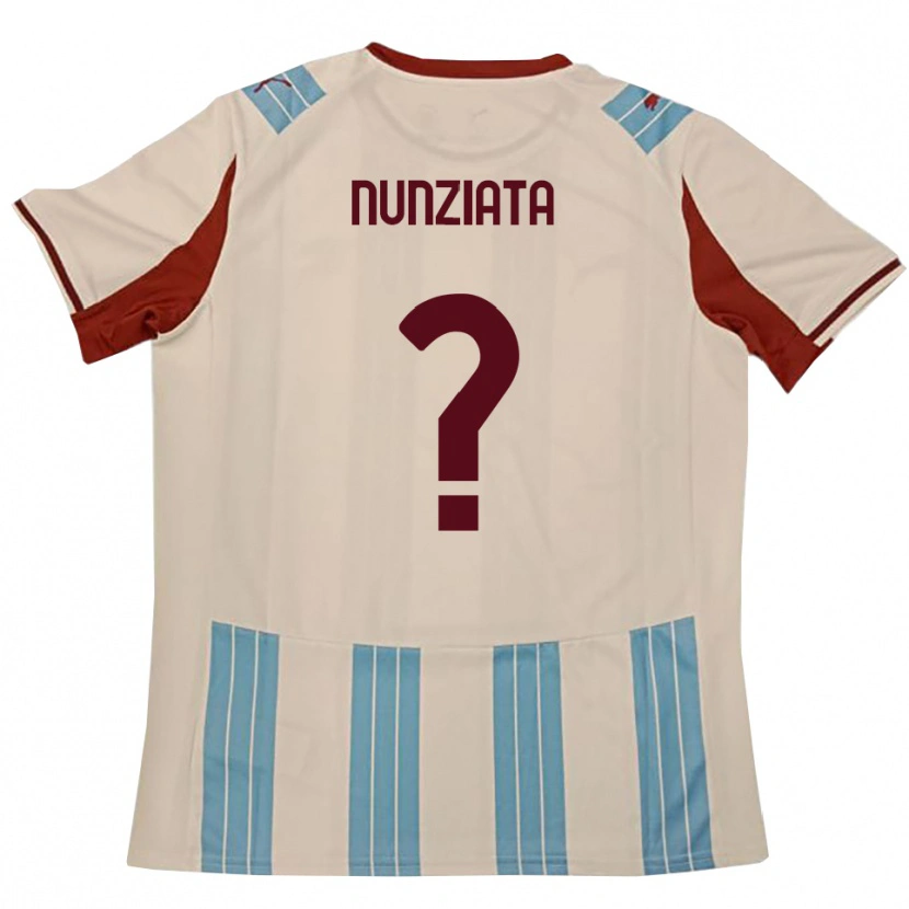 Danxen Kinder Francesco Nunziata #0 Himmelblau Weiß Auswärtstrikot Trikot 2025/26 T-Shirt