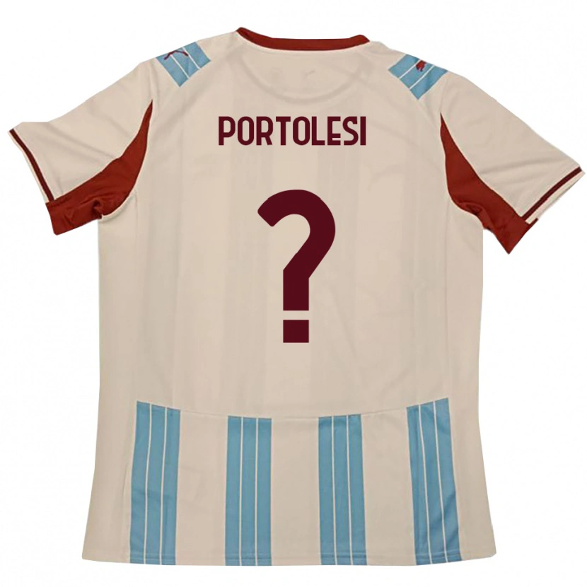 Danxen Kinder Sebastien Portolesi #0 Himmelblau Weiß Auswärtstrikot Trikot 2025/26 T-Shirt