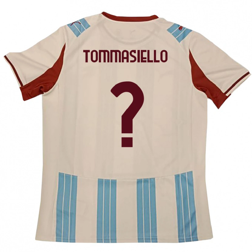 Danxen Kinder Francesco Tommasiello #0 Himmelblau Weiß Auswärtstrikot Trikot 2025/26 T-Shirt