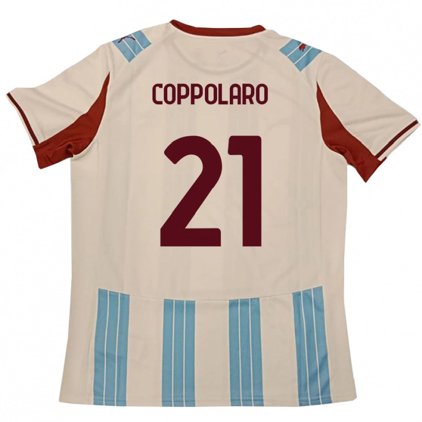 Danxen Kinder Mauro Coppolaro #21 Himmelblau Weiß Auswärtstrikot Trikot 2025/26 T-Shirt