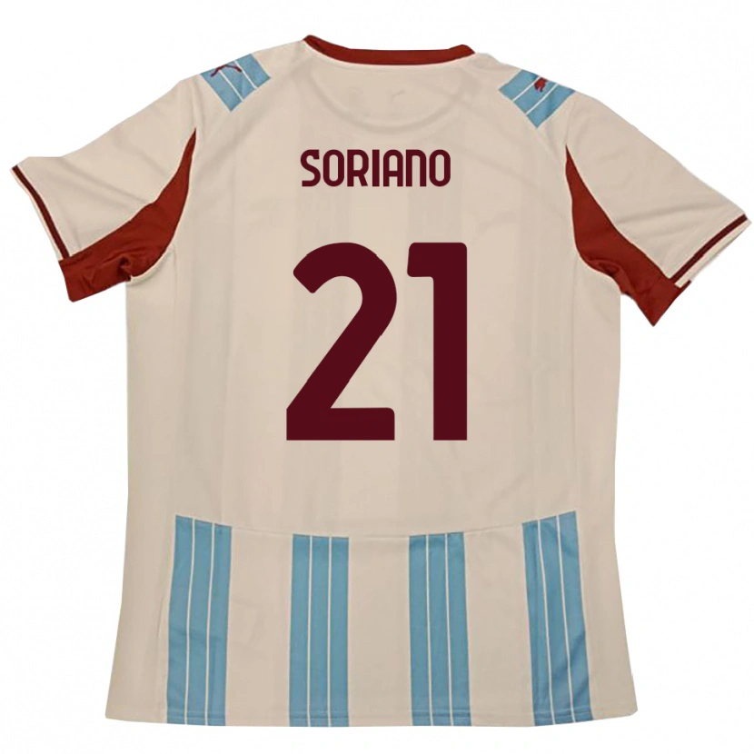 Danxen Kinder Roberto Soriano #21 Himmelblau Weiß Auswärtstrikot Trikot 2025/26 T-Shirt