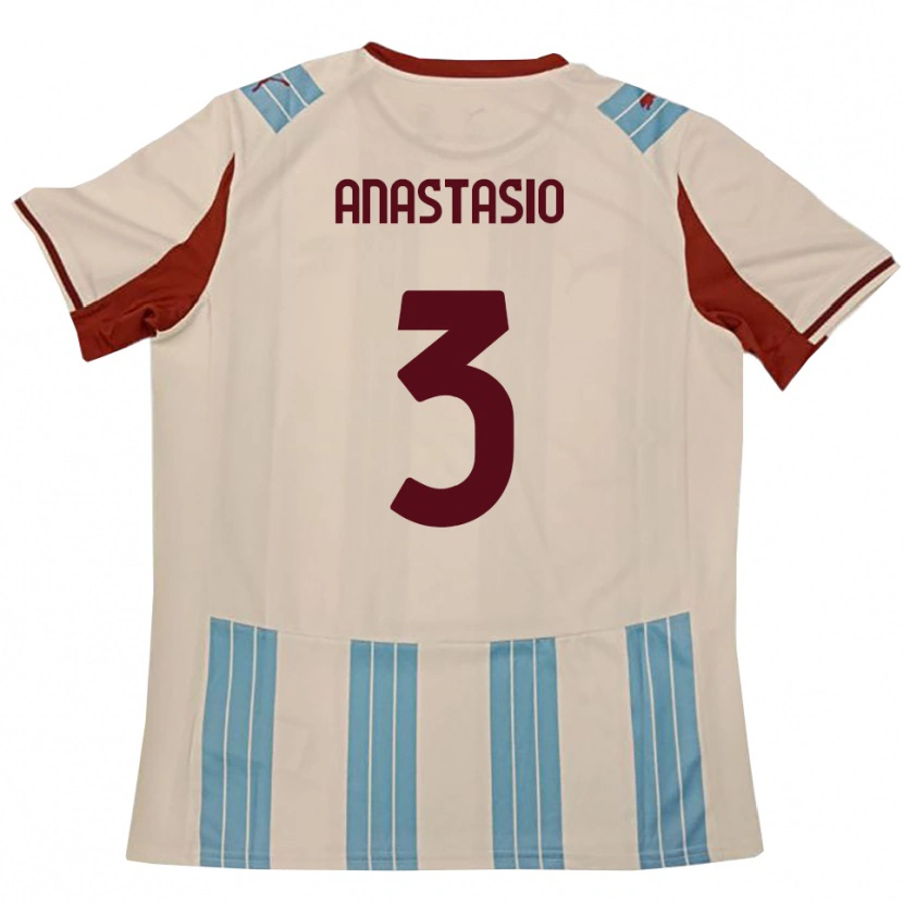 Danxen Kinder Armando Anastasio #3 Himmelblau Weiß Auswärtstrikot Trikot 2025/26 T-Shirt