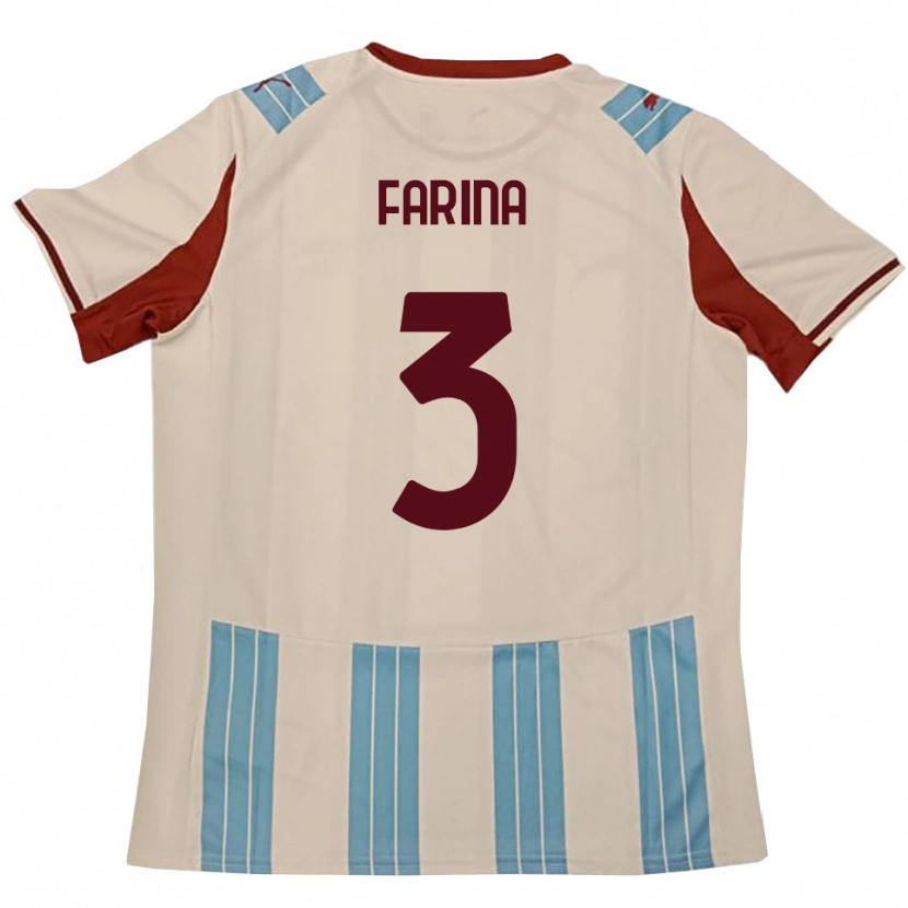 Danxen Kinder Alfredo Farina #3 Himmelblau Weiß Auswärtstrikot Trikot 2025/26 T-Shirt