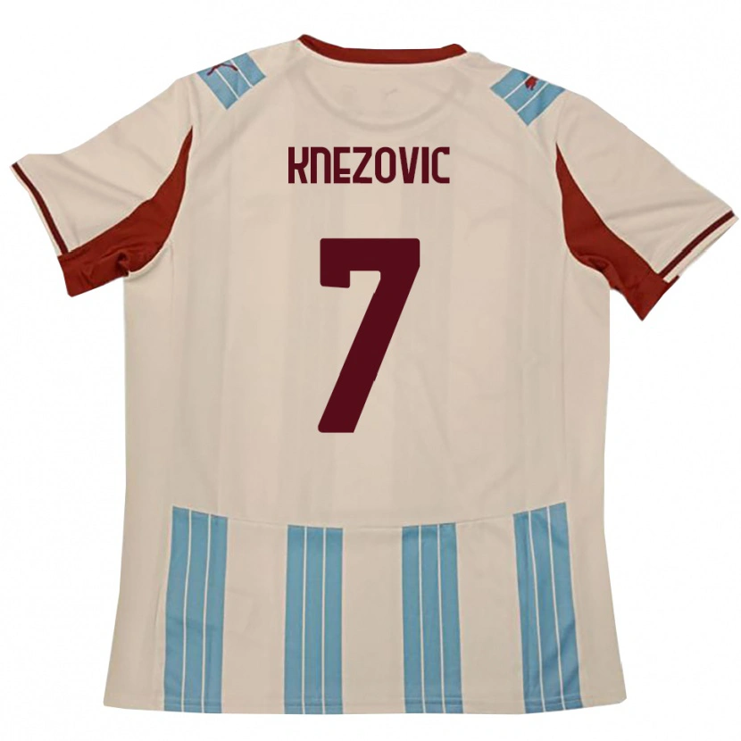 Danxen Kinder Borna Knezovic #7 Himmelblau Weiß Auswärtstrikot Trikot 2025/26 T-Shirt