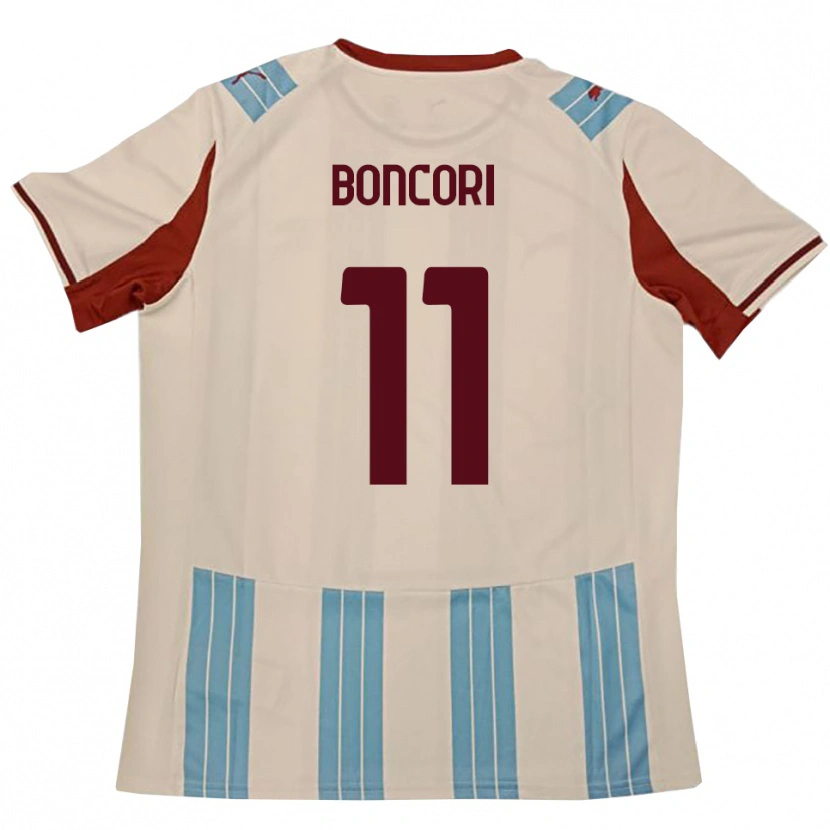 Danxen Kinder Luca Boncori #11 Himmelblau Weiß Auswärtstrikot Trikot 2025/26 T-Shirt