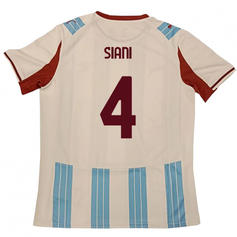 Danxen Kinder Vincenzo Siani #4 Himmelblau Weiß Auswärtstrikot Trikot 2025/26 T-Shirt