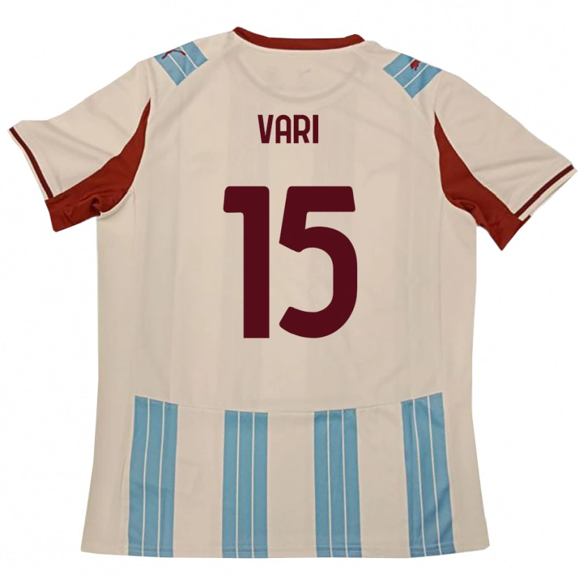 Danxen Kinder Filippo Vari #15 Himmelblau Weiß Auswärtstrikot Trikot 2025/26 T-Shirt