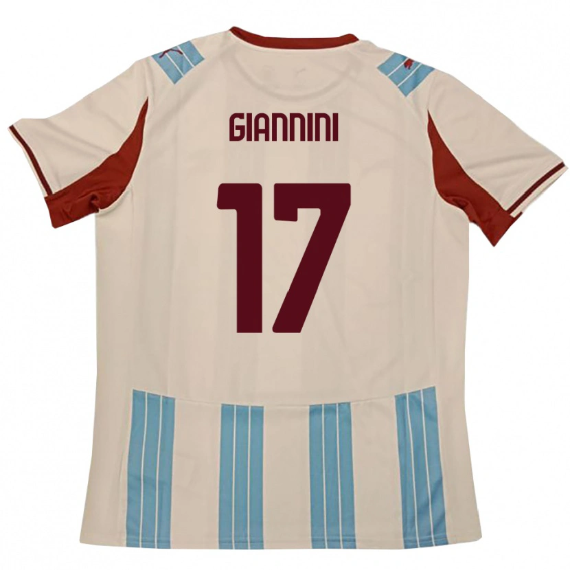 Danxen Kinder Emanuele Giannini #17 Himmelblau Weiß Auswärtstrikot Trikot 2025/26 T-Shirt