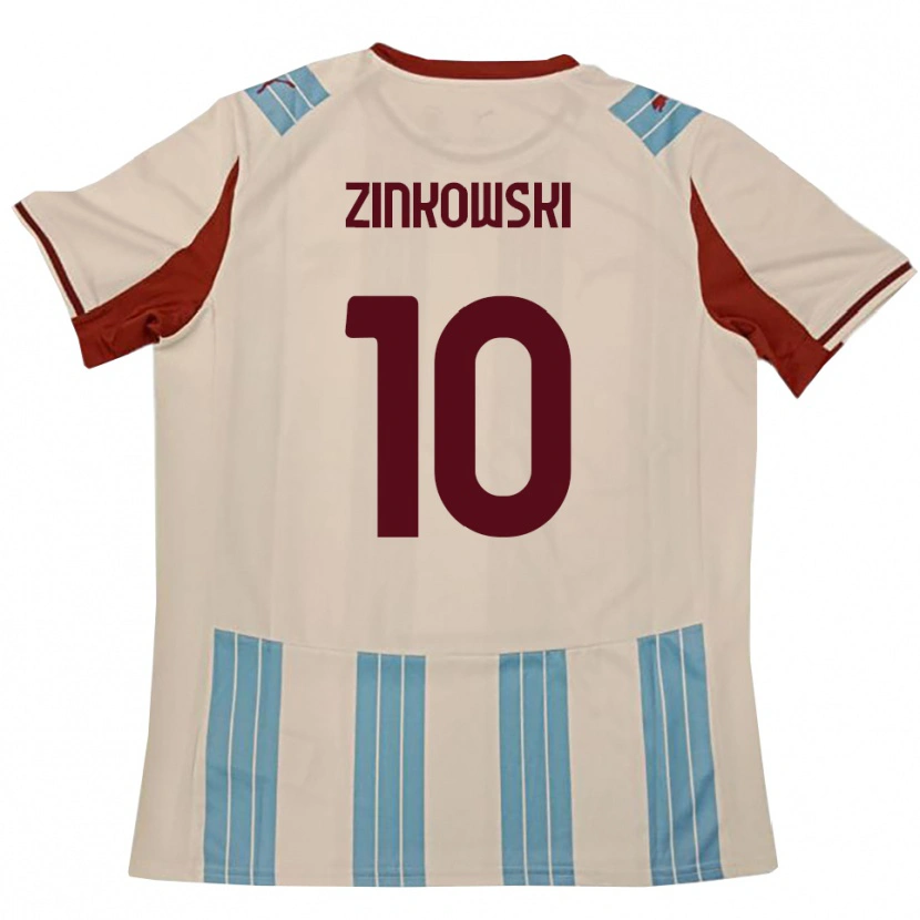 Danxen Kinder Igor Zinkowski #10 Himmelblau Weiß Auswärtstrikot Trikot 2025/26 T-Shirt