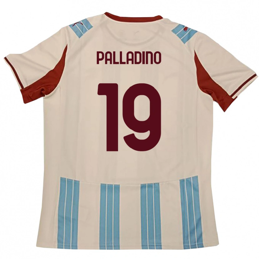 Danxen Kinder Alfonso Palladino #19 Himmelblau Weiß Auswärtstrikot Trikot 2025/26 T-Shirt
