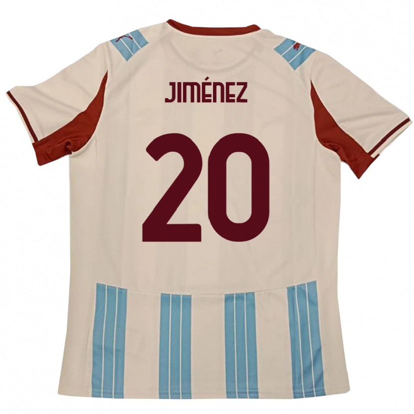 Danxen Kinder Kaleb Jiménez #20 Himmelblau Weiß Auswärtstrikot Trikot 2025/26 T-Shirt