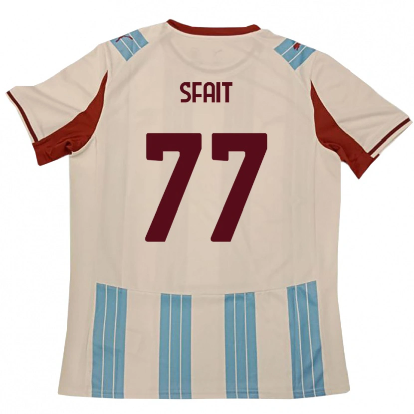 Danxen Kinder Andres Sfait #77 Himmelblau Weiß Auswärtstrikot Trikot 2025/26 T-Shirt