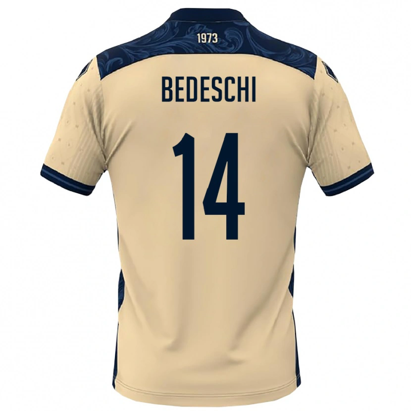 Danxen Kinder Davide Bedeschi #14 Weiß Marineblau Auswärtstrikot Trikot 2025/26 T-Shirt