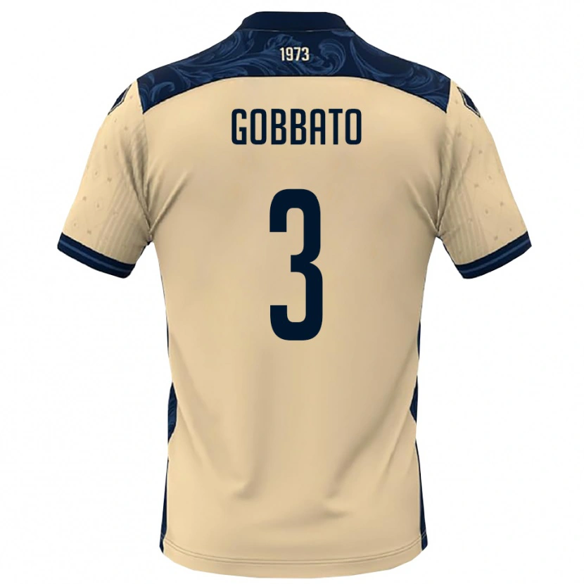 Danxen Kinder Michele Gobbato #3 Weiß Marineblau Auswärtstrikot Trikot 2025/26 T-Shirt