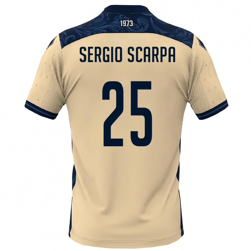 Danxen Kinder Nicolò Sergio Scarpa #25 Weiß Marineblau Auswärtstrikot Trikot 2025/26 T-Shirt