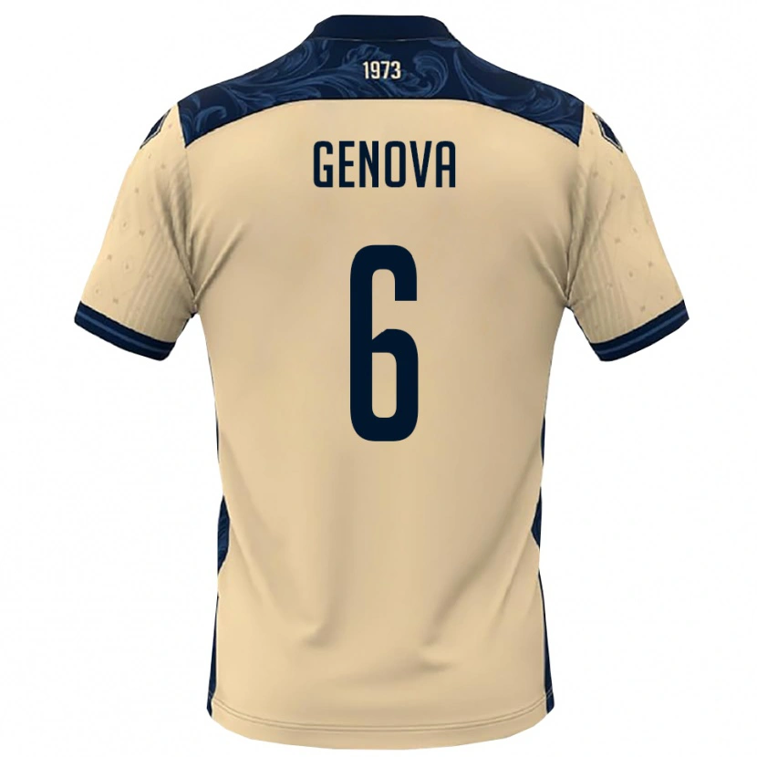 Danxen Kinder Alessio Genova #6 Weiß Marineblau Auswärtstrikot Trikot 2025/26 T-Shirt