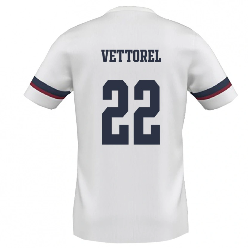 Danxen Kinder Thomas Vettorel #22 Weiß Rot Auswärtstrikot Trikot 2025/26 T-Shirt