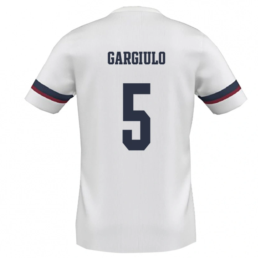 Danxen Kinder Mario Gargiulo #5 Weiß Rot Auswärtstrikot Trikot 2025/26 T-Shirt