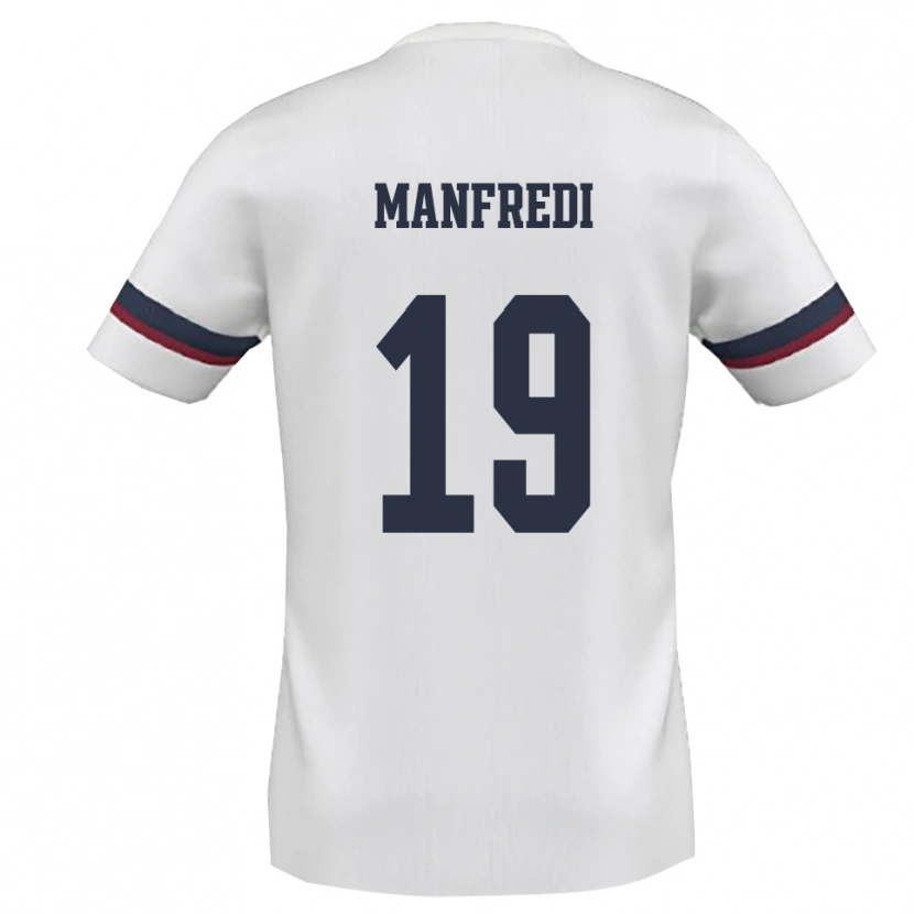 Danxen Kinder Antonio Manfredi #19 Weiß Rot Auswärtstrikot Trikot 2025/26 T-Shirt