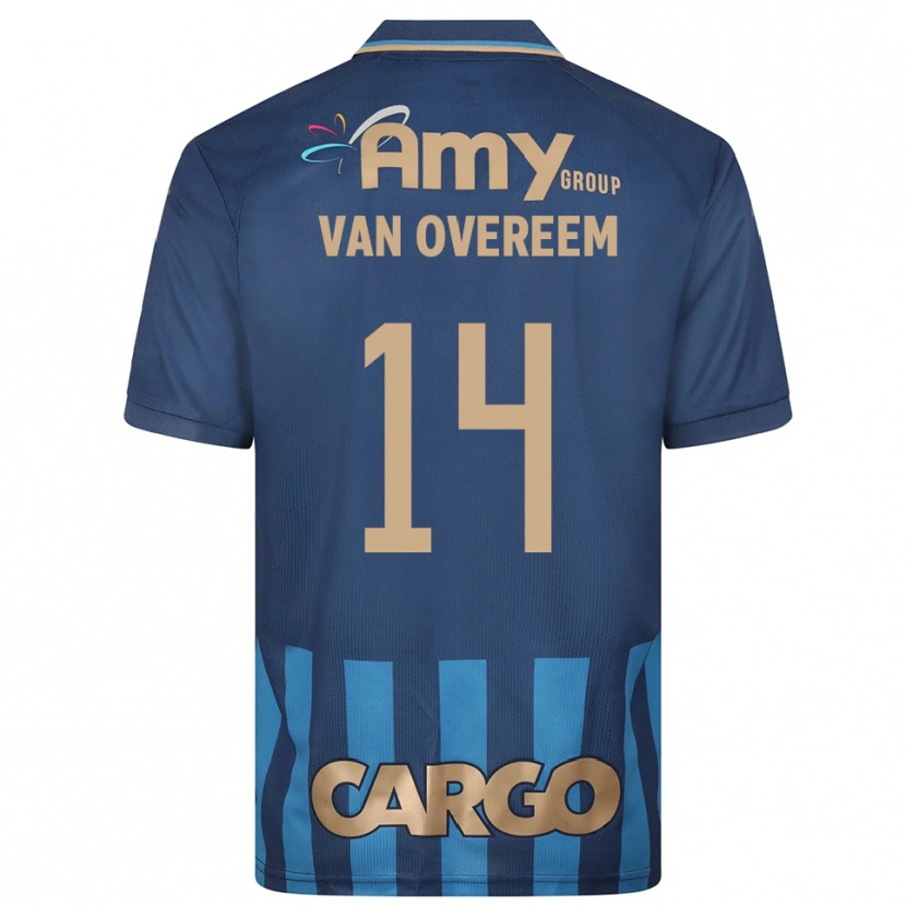 Danxen Kinder Joris Van Overeem #14 Marineblau Blau Auswärtstrikot Trikot 2025/26 T-Shirt