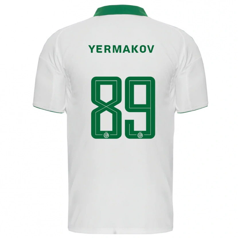 Danxen Kinder Georgiy Yermakov #89 Weiß Grün Auswärtstrikot Trikot 2025/26 T-Shirt