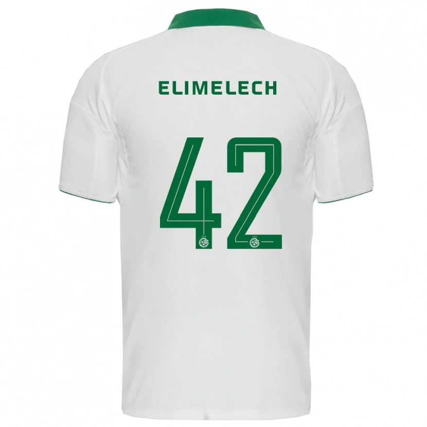 Danxen Kinder Roey Elimelech #42 Weiß Grün Auswärtstrikot Trikot 2025/26 T-Shirt