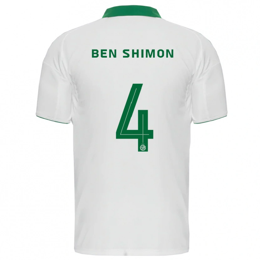 Danxen Kinder Elad Ben Shimon #4 Weiß Grün Auswärtstrikot Trikot 2025/26 T-Shirt