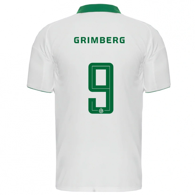 Danxen Kinder Adam Grimberg #9 Weiß Grün Auswärtstrikot Trikot 2025/26 T-Shirt