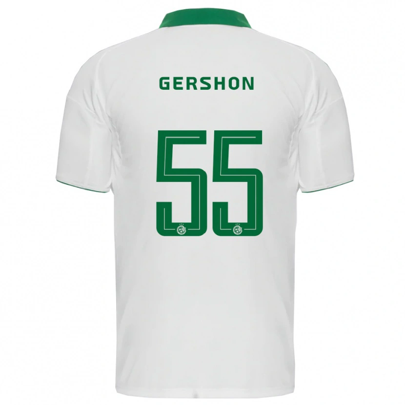 Danxen Kinder Rami Gershon #55 Weiß Grün Auswärtstrikot Trikot 2025/26 T-Shirt