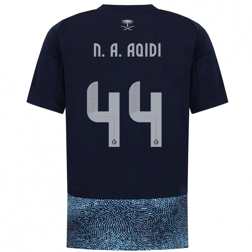 Danxen Kinder Nawaf Al-Aqidi #44 Marineblau Himmelblau Auswärtstrikot Trikot 2025/26 T-Shirt