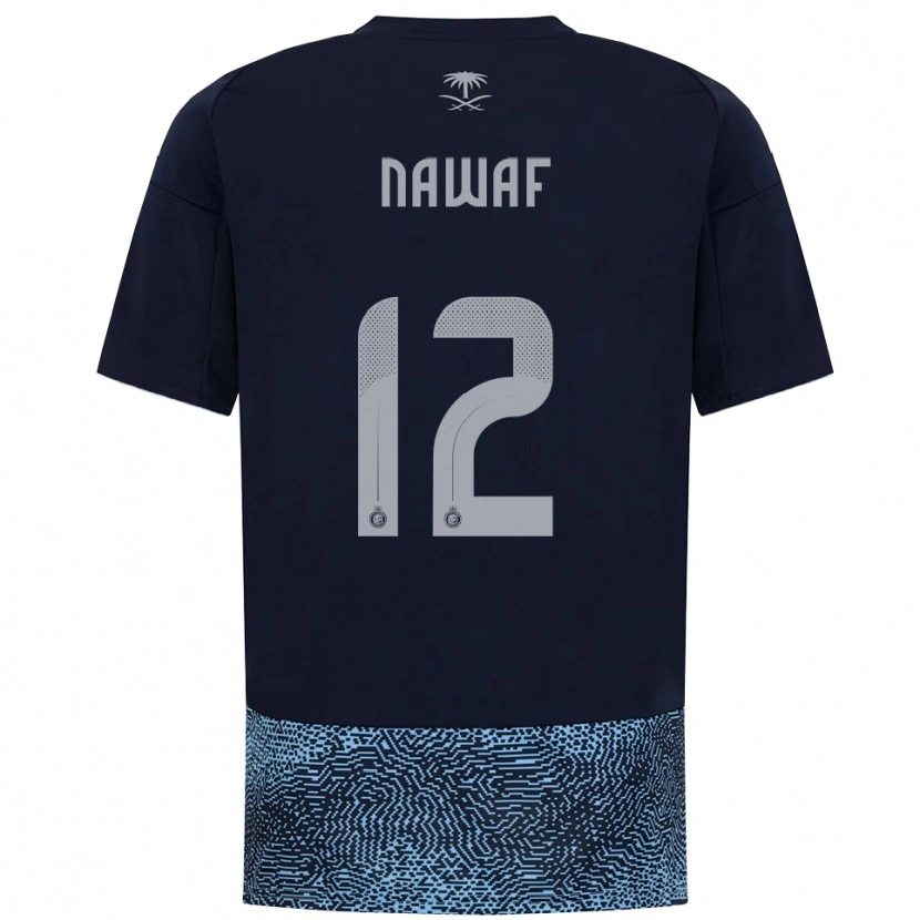 Danxen Kinder Nawaf Al-Boushal #12 Marineblau Himmelblau Auswärtstrikot Trikot 2025/26 T-Shirt