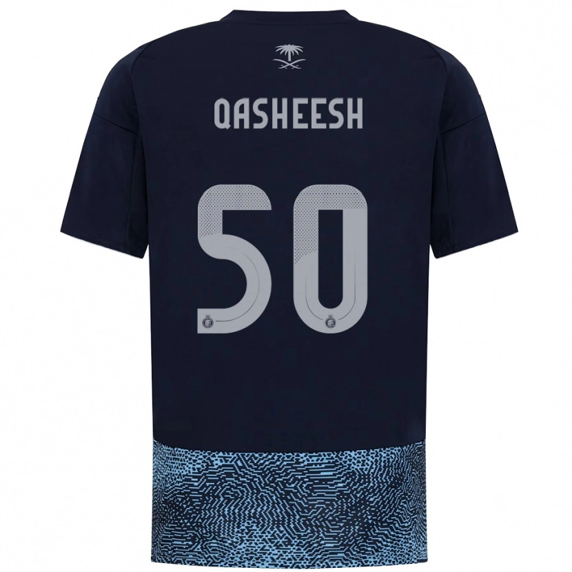 Danxen Kinder Majed Qasheesh #50 Marineblau Himmelblau Auswärtstrikot Trikot 2025/26 T-Shirt