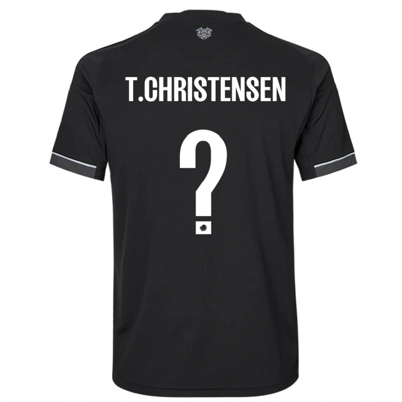 Danxen Kinder Tristan Christensen #0 Schwarz Weiß Auswärtstrikot Trikot 2025/26 T-Shirt