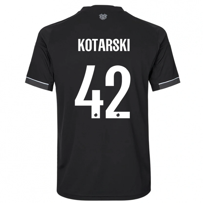 Danxen Kinder Dominik Kotarski #42 Schwarz Weiß Auswärtstrikot Trikot 2025/26 T-Shirt