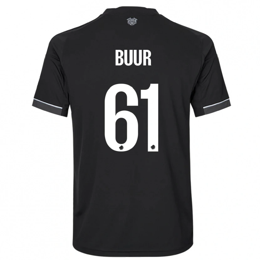 Danxen Kinder Oscar Buur #61 Schwarz Weiß Auswärtstrikot Trikot 2025/26 T-Shirt