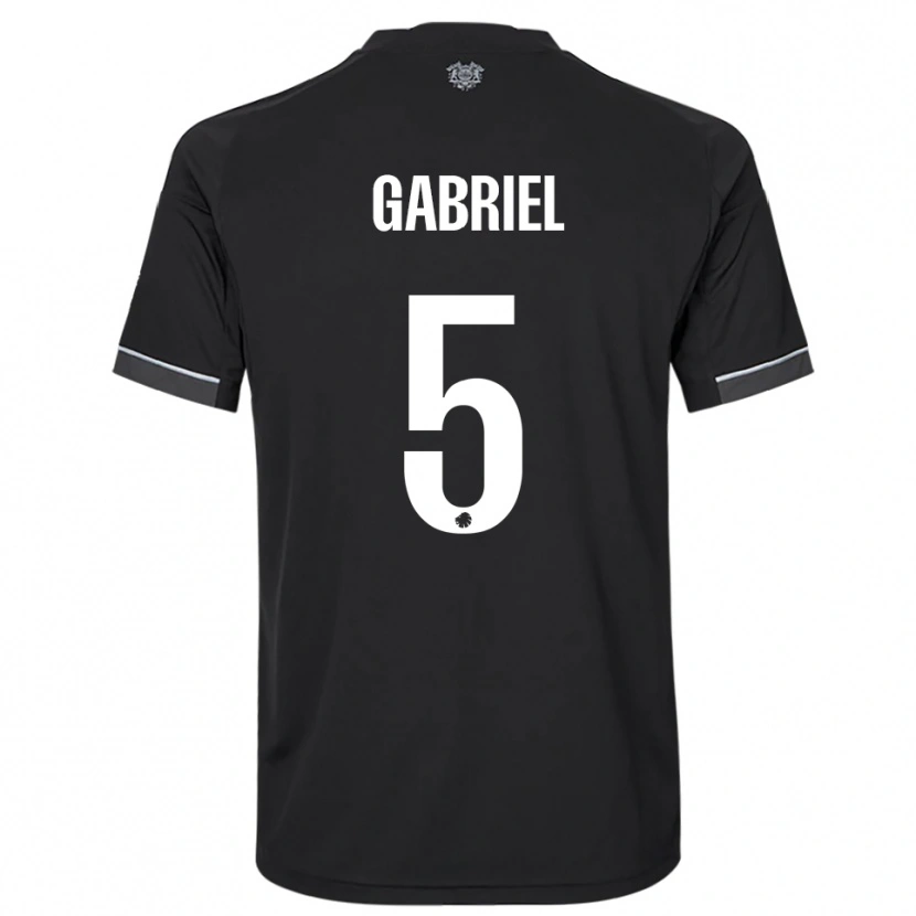 Danxen Kinder Gabriel Pereira #5 Schwarz Weiß Auswärtstrikot Trikot 2025/26 T-Shirt