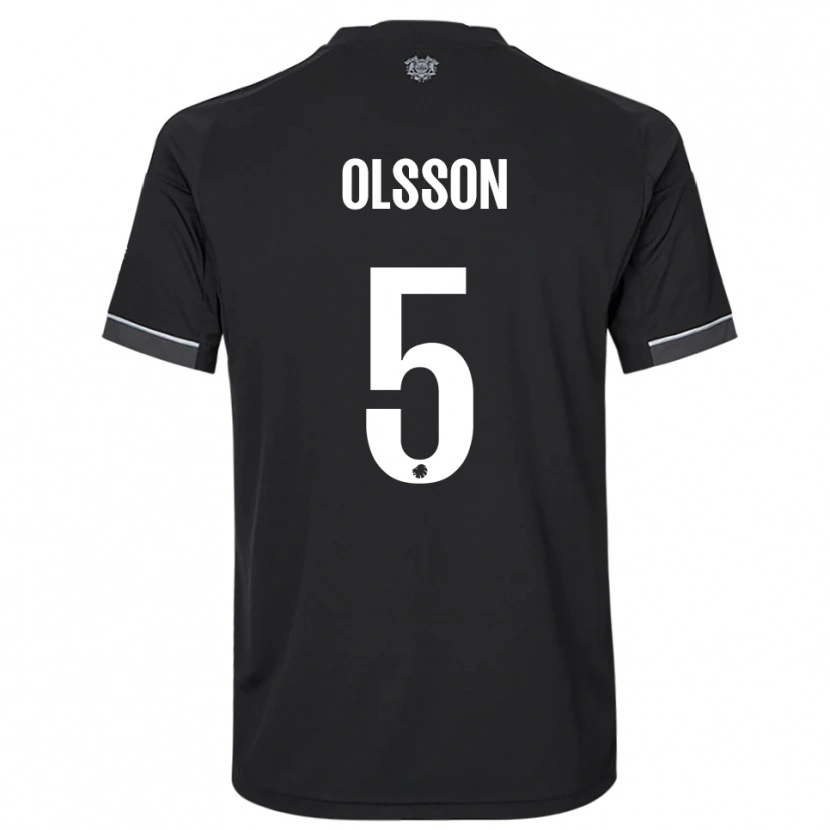Danxen Kinder Cornelius Olsson #5 Schwarz Weiß Auswärtstrikot Trikot 2025/26 T-Shirt