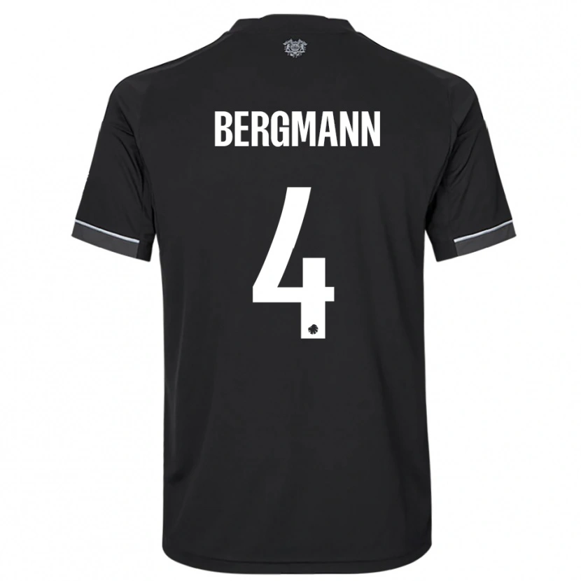 Danxen Kinder Olivia Bergmann #4 Schwarz Weiß Auswärtstrikot Trikot 2025/26 T-Shirt
