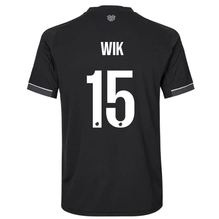 Danxen Kinder Viktoria Wik #15 Schwarz Weiß Auswärtstrikot Trikot 2025/26 T-Shirt