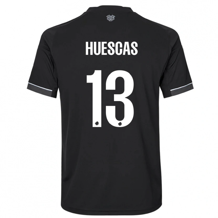 Danxen Kinder Rodrigo Huescas #13 Schwarz Weiß Auswärtstrikot Trikot 2025/26 T-Shirt