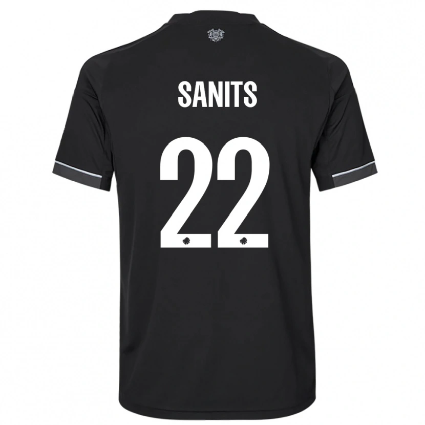 Danxen Kinder Dimitri Sanits #22 Schwarz Weiß Auswärtstrikot Trikot 2025/26 T-Shirt