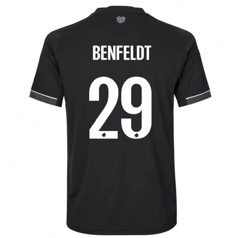 Danxen Kinder Frederikke Benfeldt #29 Schwarz Weiß Auswärtstrikot Trikot 2025/26 T-Shirt