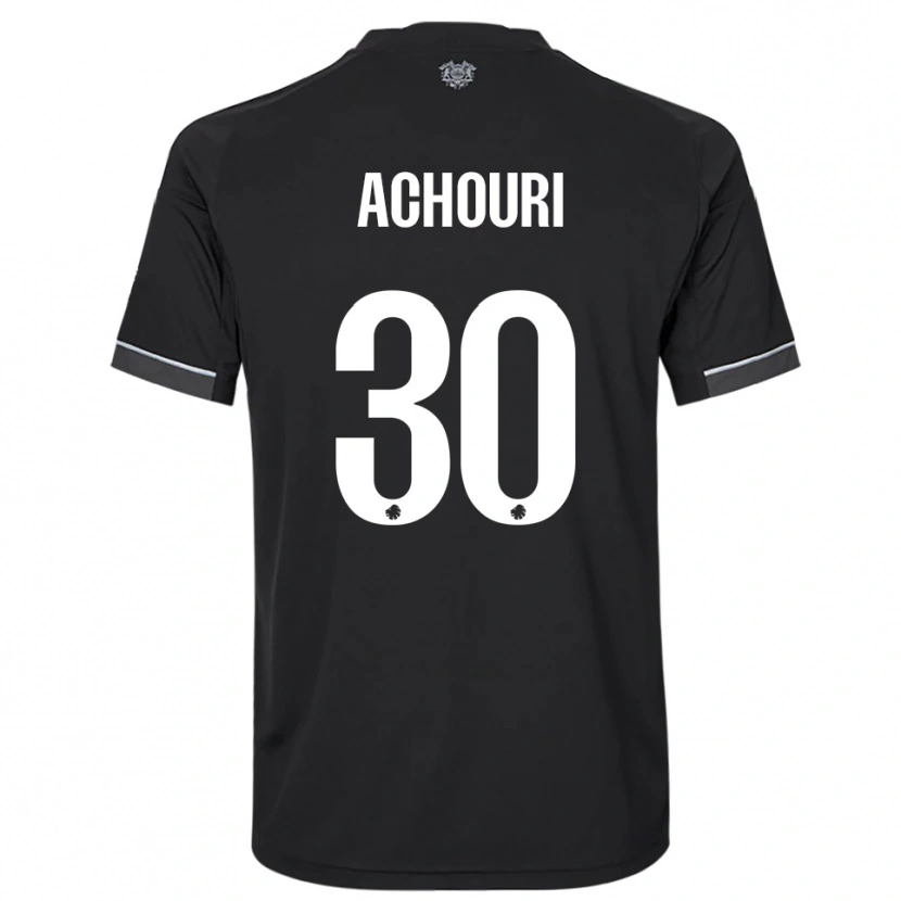 Danxen Kinder Elias Achouri #30 Schwarz Weiß Auswärtstrikot Trikot 2025/26 T-Shirt