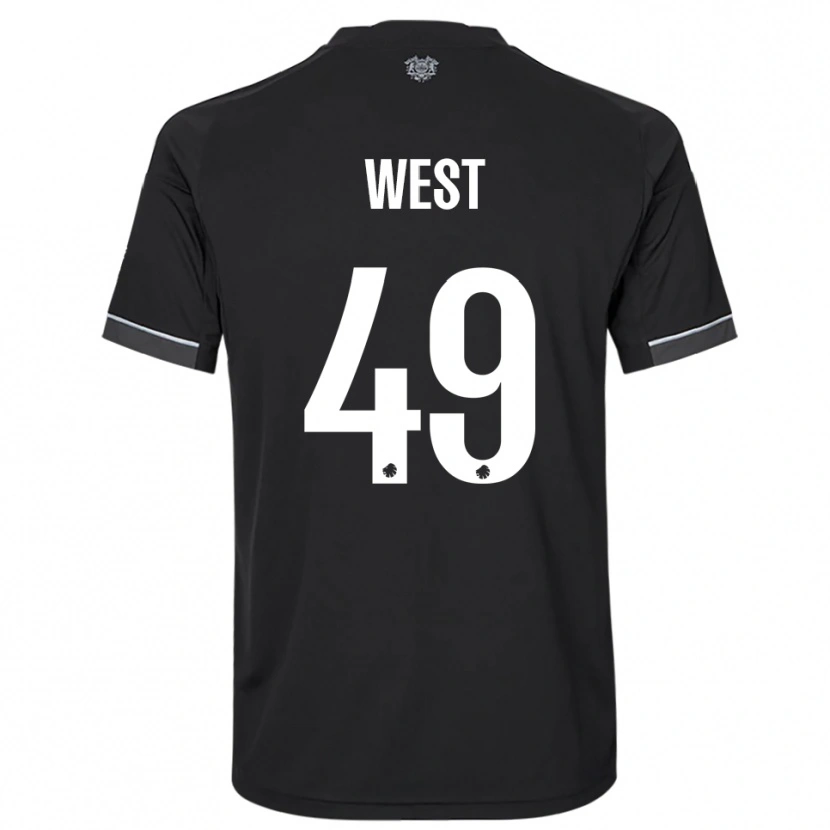 Danxen Kinder Liam West #49 Schwarz Weiß Auswärtstrikot Trikot 2025/26 T-Shirt