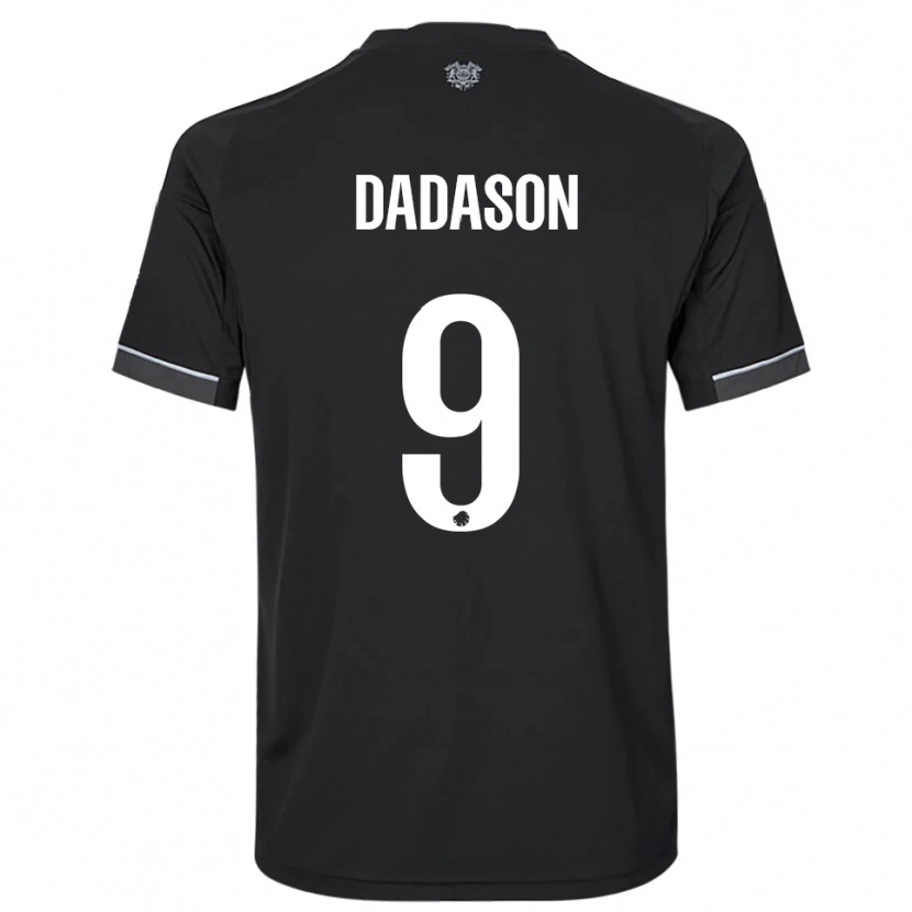 Danxen Kinder Viktor Dadason #9 Schwarz Weiß Auswärtstrikot Trikot 2025/26 T-Shirt