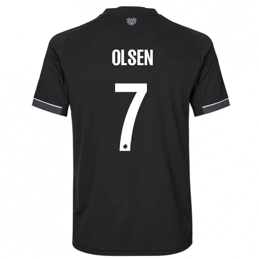 Danxen Kinder Gunnar Olsen #7 Schwarz Weiß Auswärtstrikot Trikot 2025/26 T-Shirt