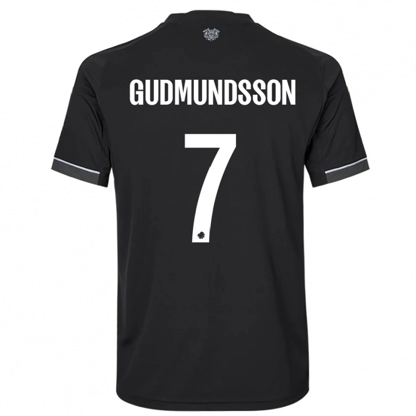 Danxen Kinder Galdur Gudmundsson #7 Schwarz Weiß Auswärtstrikot Trikot 2025/26 T-Shirt