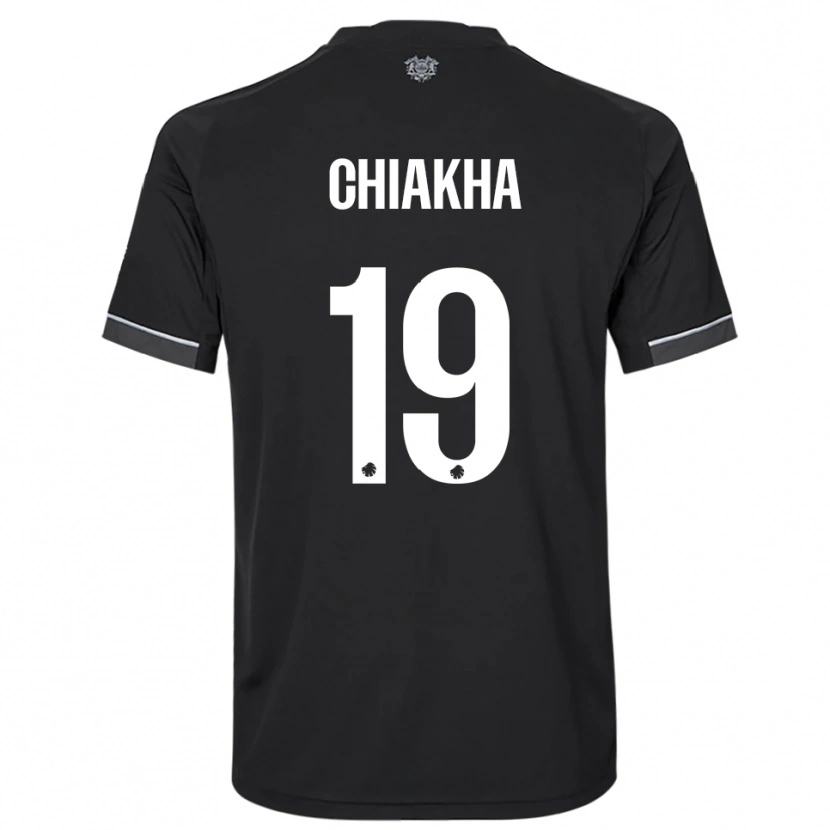 Danxen Kinder Amin Chiakha #19 Schwarz Weiß Auswärtstrikot Trikot 2025/26 T-Shirt