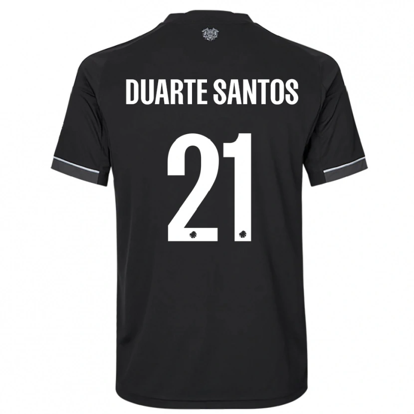 Danxen Kinder Gabriel Duarte Santos #21 Schwarz Weiß Auswärtstrikot Trikot 2025/26 T-Shirt