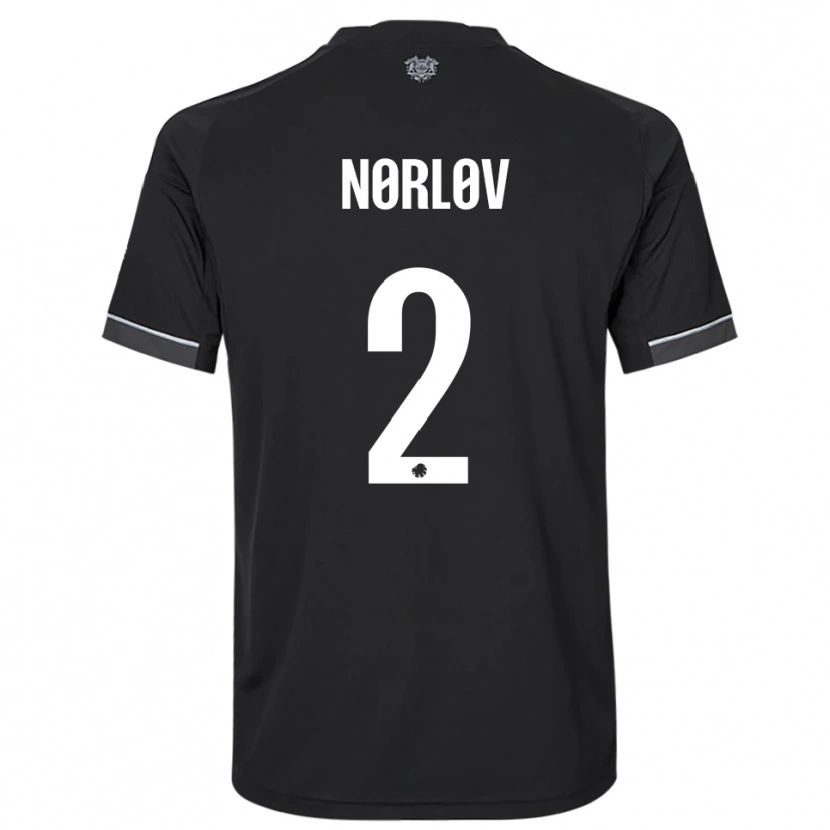 Danxen Kinder William Nørløv #2 Schwarz Weiß Auswärtstrikot Trikot 2025/26 T-Shirt